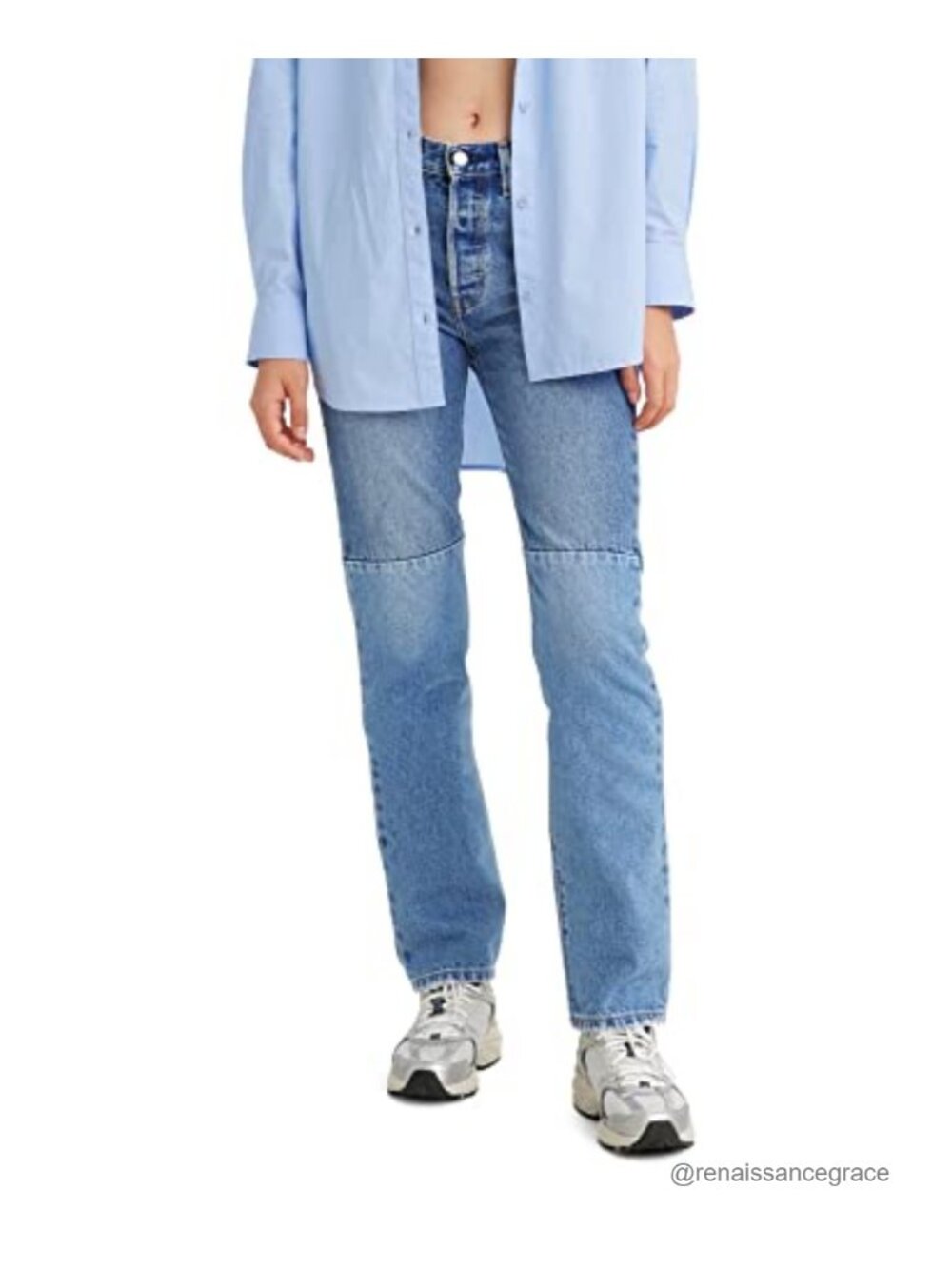 Levi's 501 Pieced Straight Leg Jeans Button Fly Non-Stretch Cotton Denim